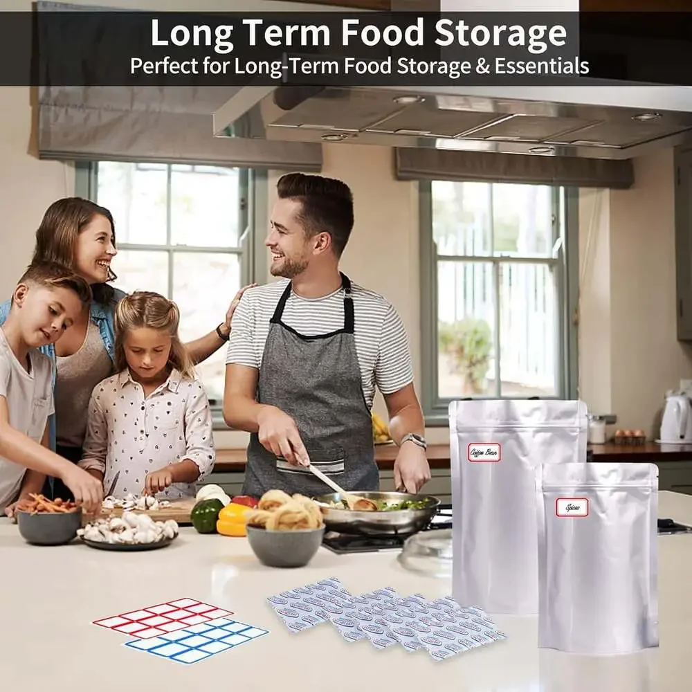 5 Gallon Mylar Food Storage Bags with Oxygen Absorbers, Waterproof, Bpa-Free